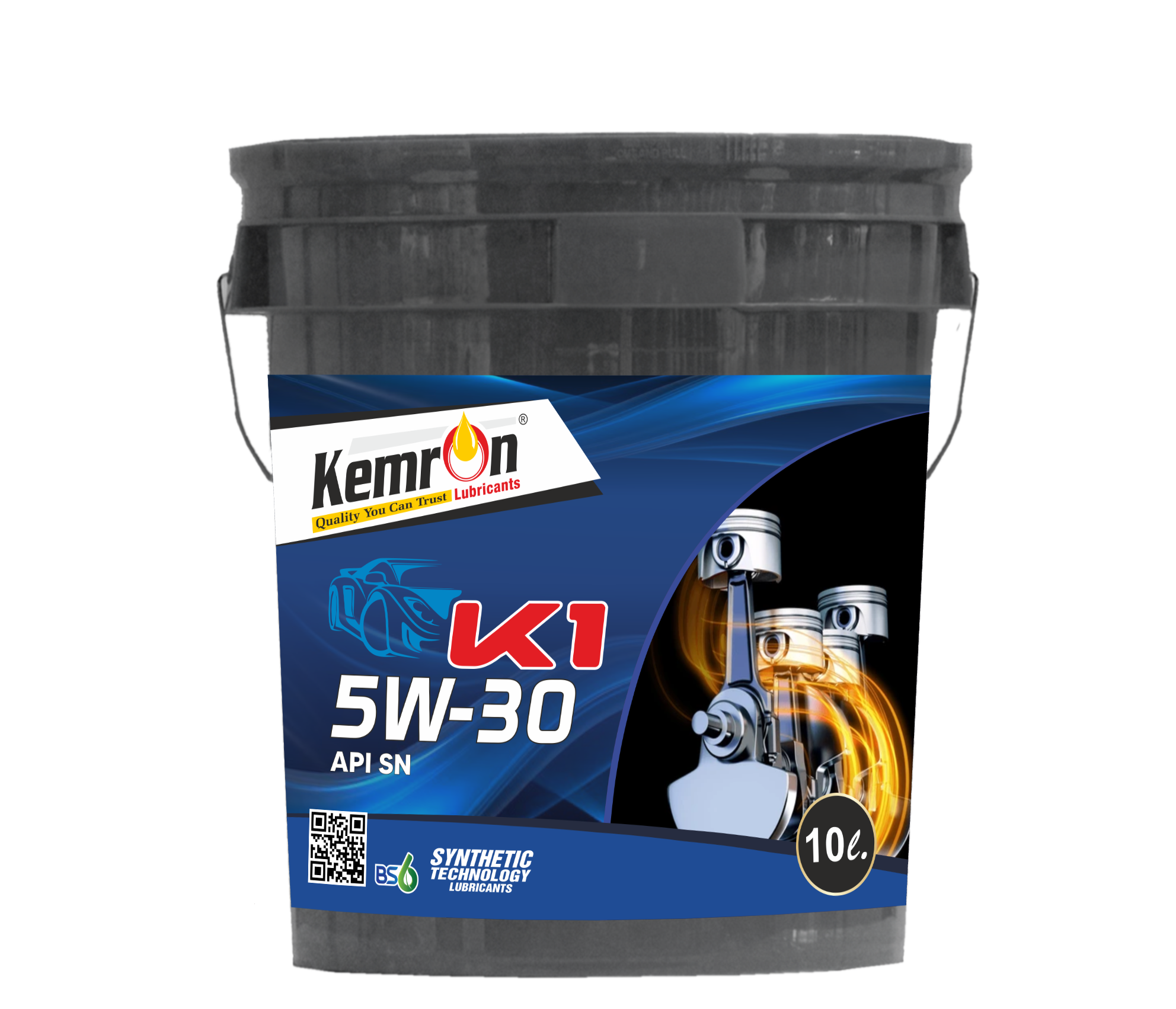 Kemron K1 5w30 Sn Bucket - 5w30 Sn Viscosity, Gold Color, Natural Smell | Automotive & Industrial Oil, Density 0.9 Kg/l, Packaged In Bucket