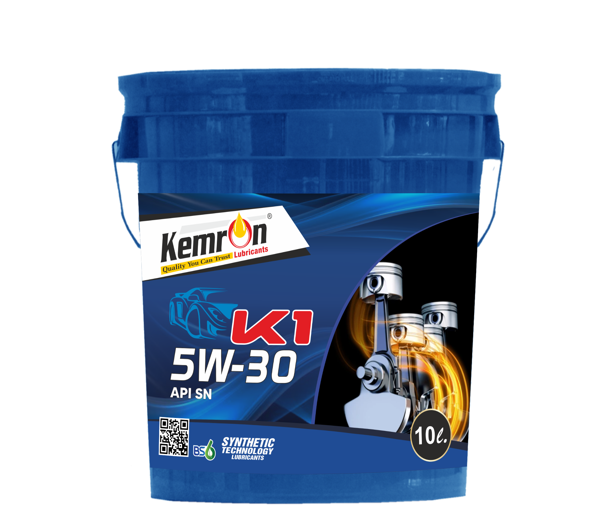 Kemron K1 5w30 Sn Bucket - 5w30 Sn Viscosity, Gold Color, Natural Smell | Automotive & Industrial Oil, Density 0.9 Kg/l, Packaged In Bucket