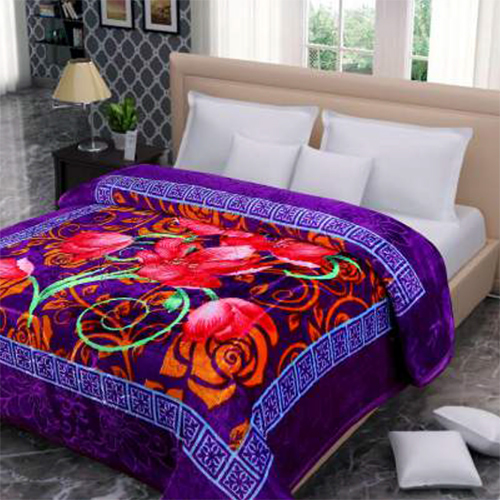 King Size Double Bed Fleece Blanket - High-Quality Fleece, Machine Washable , Available in Various Colors with Plain Style and Printed Patterns