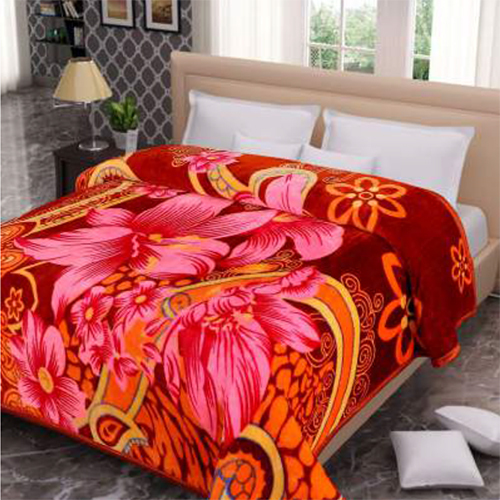 Flower Printed Fleece Blanket - High-Quality Fleece Material, Washable, Various Color Options | Elegant Printed Pattern, Plain Style for Versatile Home Decor