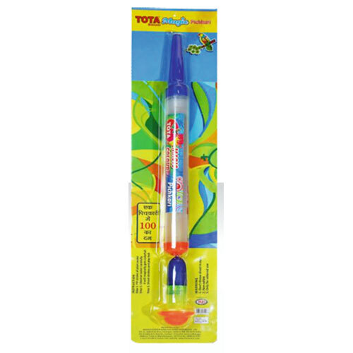Tota Magic Pichkari - Lightweight Plastic Design, Colorful Blue Gulal Shooter for Easy Holi Festival Fun - Eco-Friendly, User-Friendly Mechanism