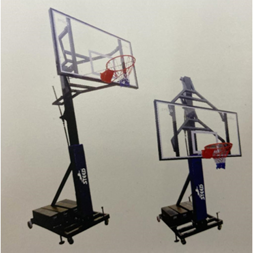 JM All Rounder Basketball Pole - Durable Cast Iron, Adjustable Board for Height Customization, Color-Coated, Moveable Design for Adult Players