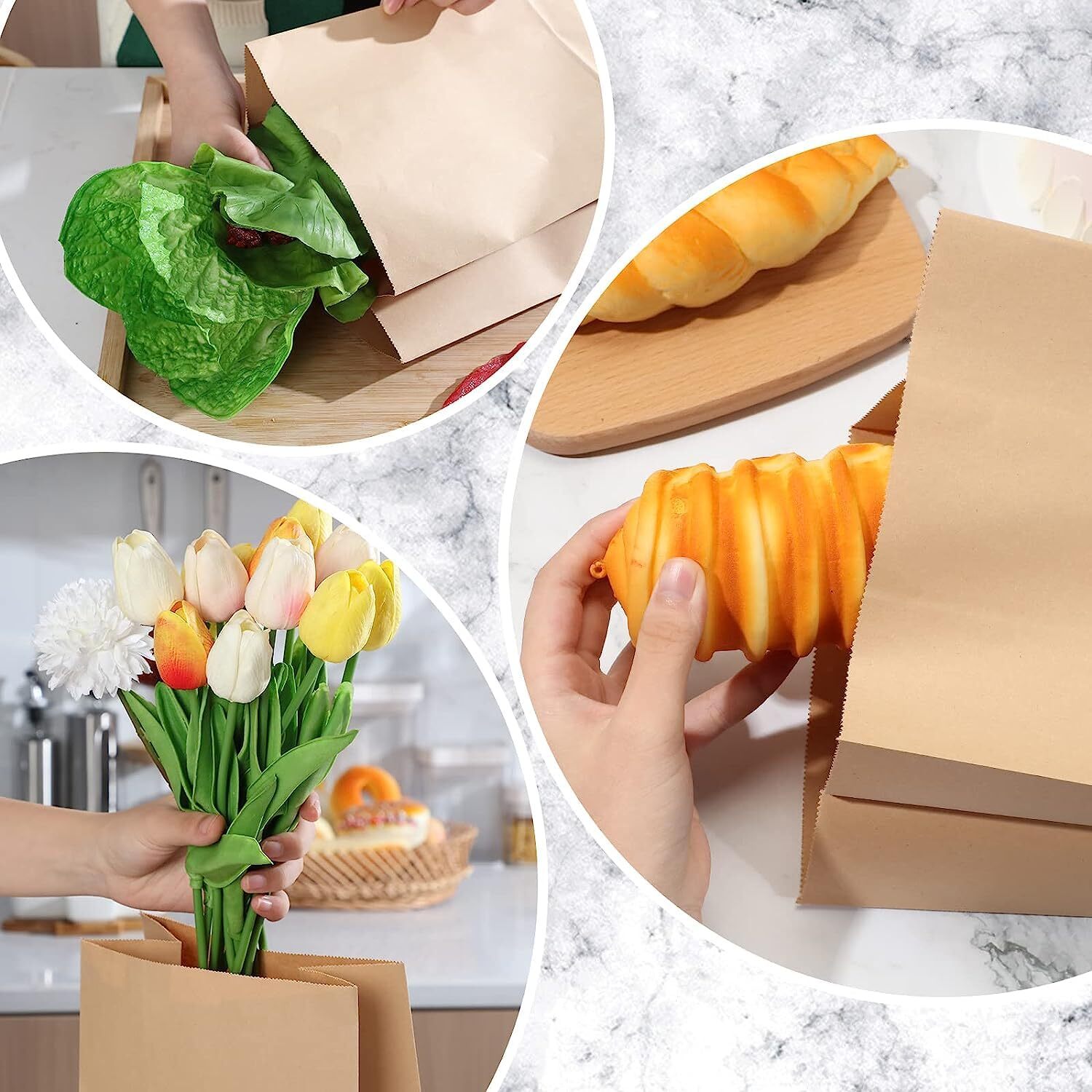 Sos 8 Paper Bag - Kraft Paper, 305 X 150 X 95 Mm, Brown | Eco-friendly, Biodegradable, Compostable, Versatile For Grocery, Gifts & More