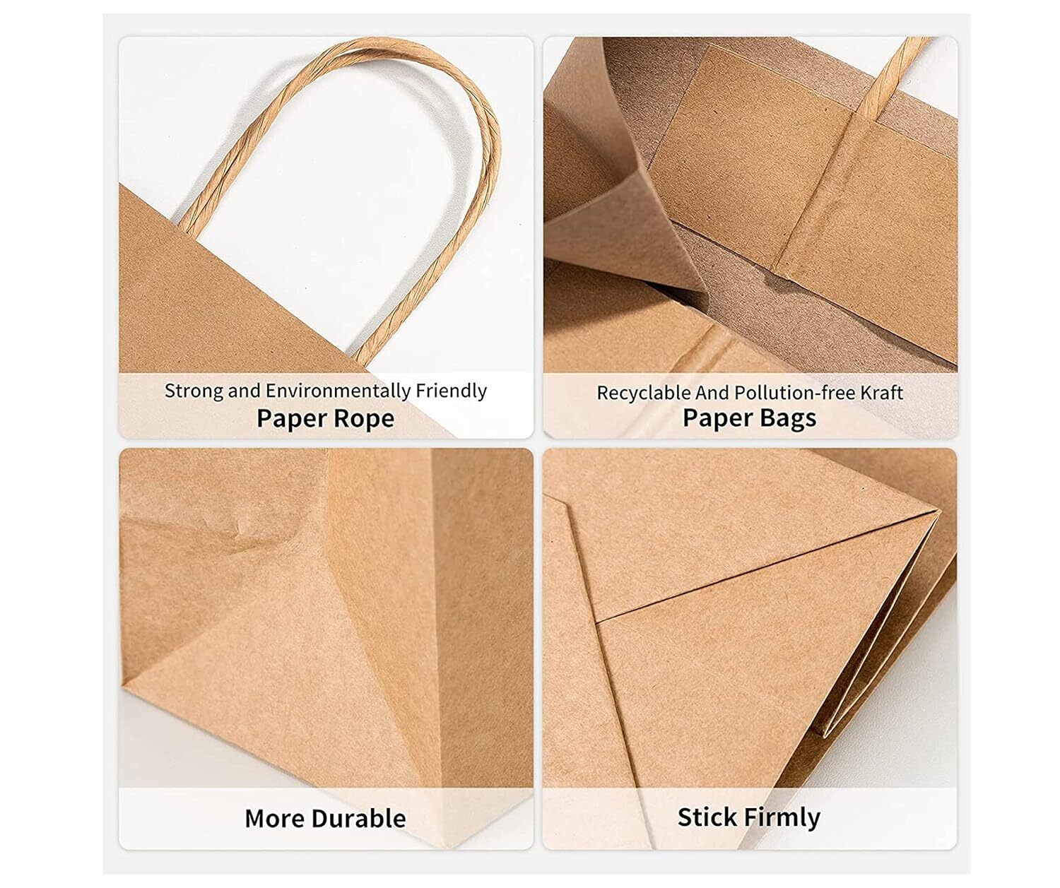 Paper Bag (W) Handle (13x13x10 Inch) L Size - Kraft Paper, 13x13x10 Inch, Brown Color | Eco-friendly, Biodegradable, Recyclable, Elegant Aesthetic
