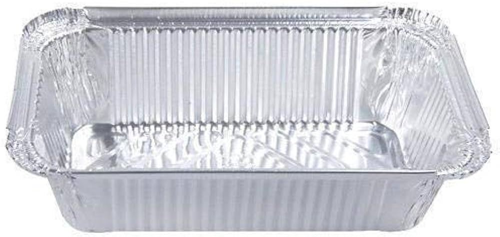 750ml Aluminium Container (W) Lid - Rectangular, Silver | Durable Aluminium Foil For Food Storage, Non-stick & Eco-friendly Seal For Freshness