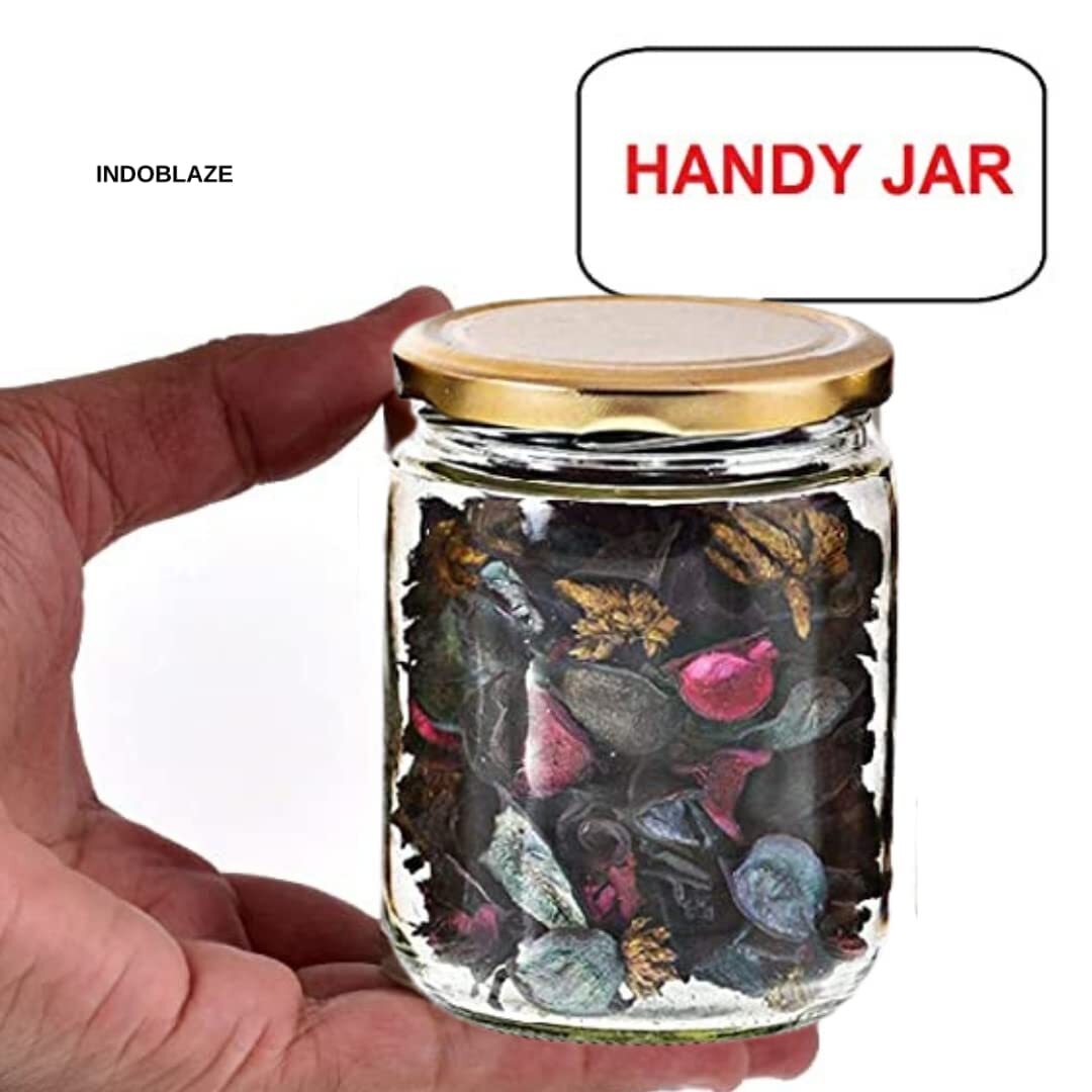 200ml Panel Salsa Jar - Glass, 63mm Diameter, Transparent | Airtight Lid, Skid-proof Base, Ideal For Kitchen Storage & Candle Making