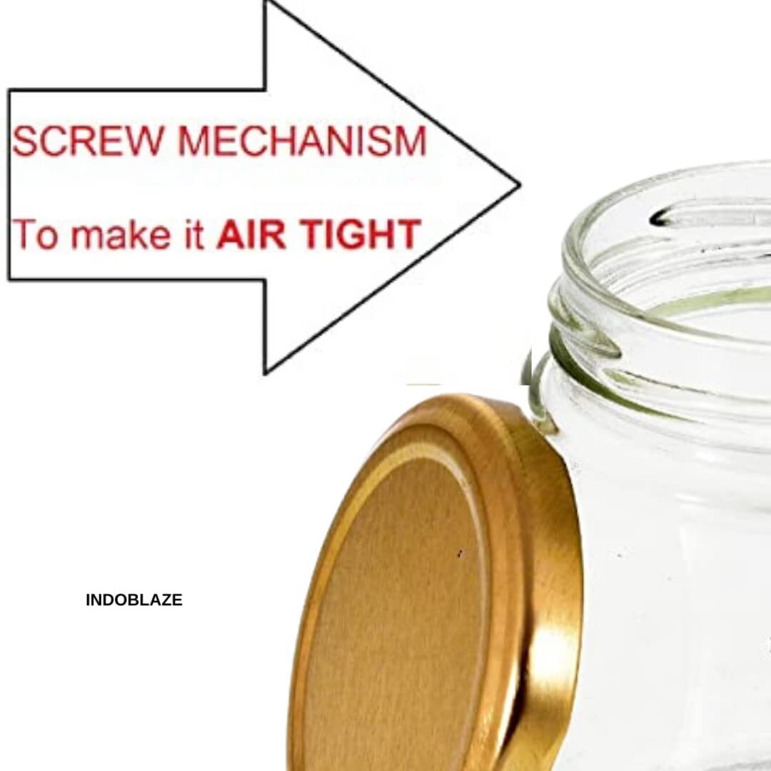 200ml Panel Salsa Jar - Glass, 63mm Diameter, Transparent | Airtight Lid, Skid-proof Base, Ideal For Kitchen Storage & Candle Making