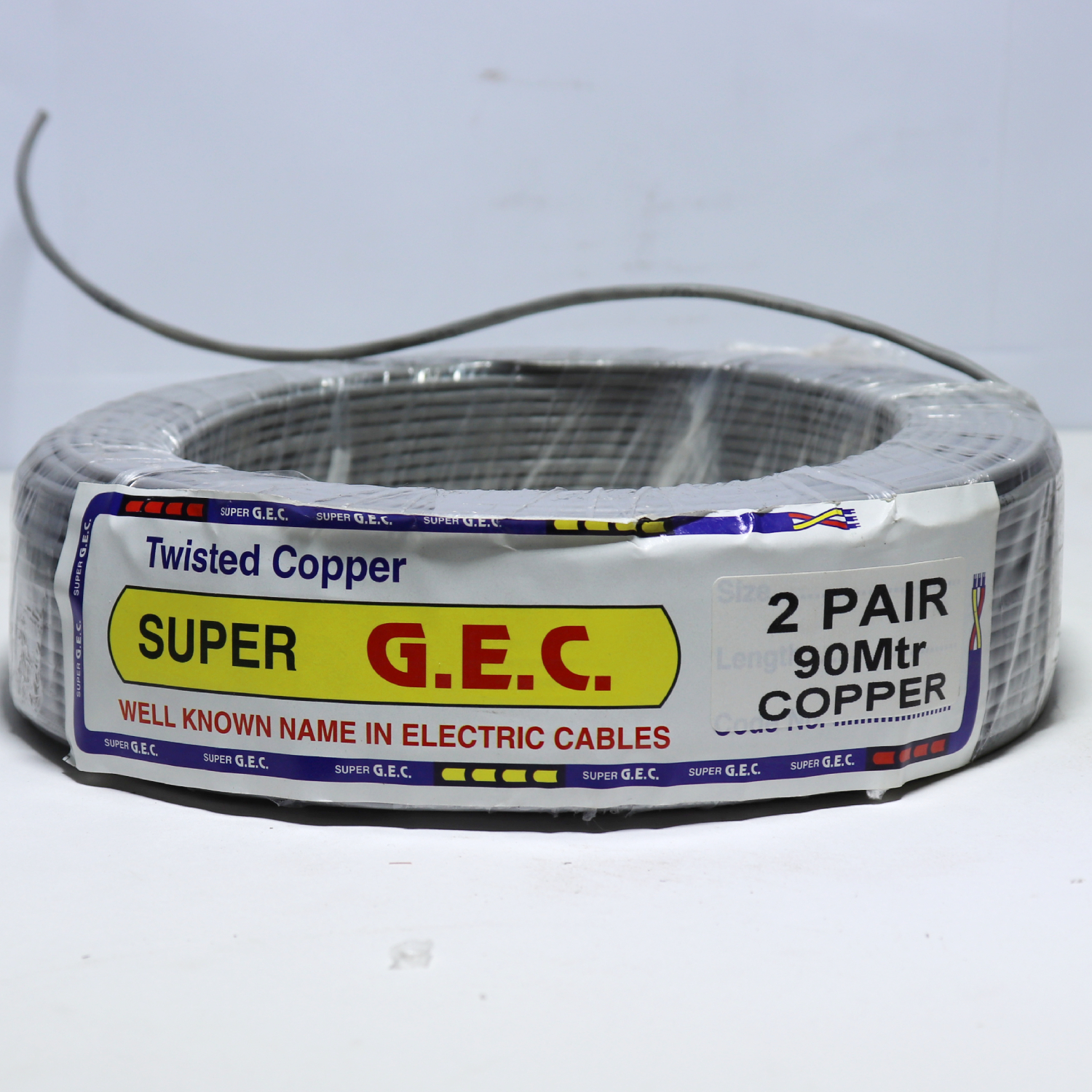 1 Pair Telephone Pvc Copper Wire - Color: Grey