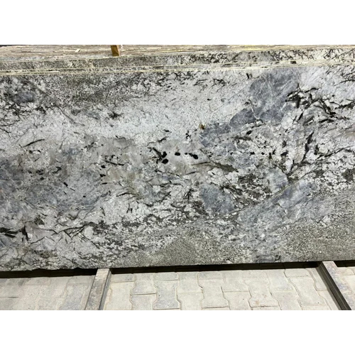 Alaska Polished Mix Design Granite Slab - 16mm Thickness, Customizable Size, Sleek Grey Color, Polished Surface Finish | Ideal for Industrial Flooring and Countertops