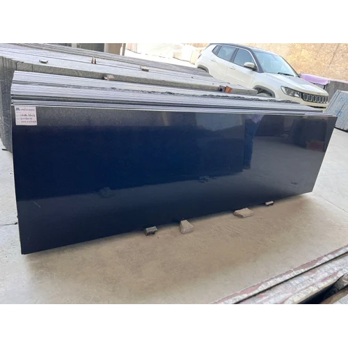 Deep Black Granite Slab - Up to 15 mm Thickness, Polished Finish for Industrial Applications, Customizable Sizes