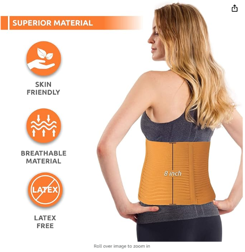Vissco Abdominal Belt - Cotton, 8 Inches Medium Size | Adjustable Velcro Closure, Slim Design, Pain Relief For Men & Women