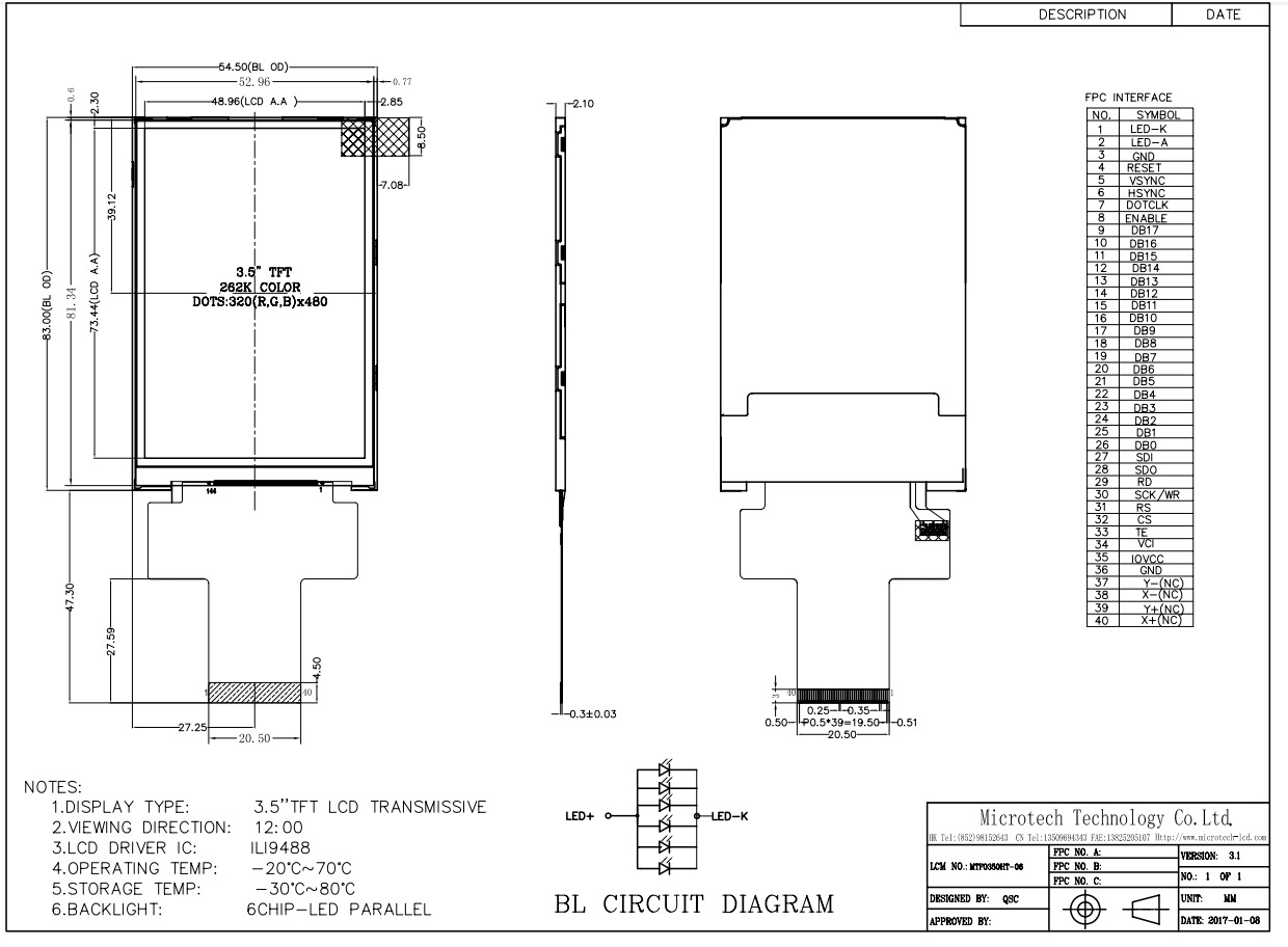 3.5 Inch Lcd Module Tft With Ctp