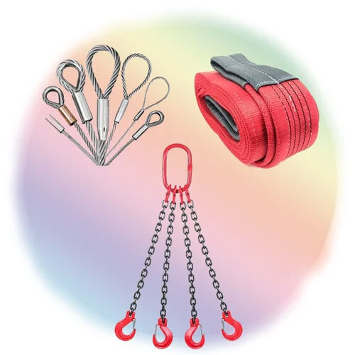 Lifting Belts - Polyester Material, Red Color | Durable Webbing Sling For Heavy Loads