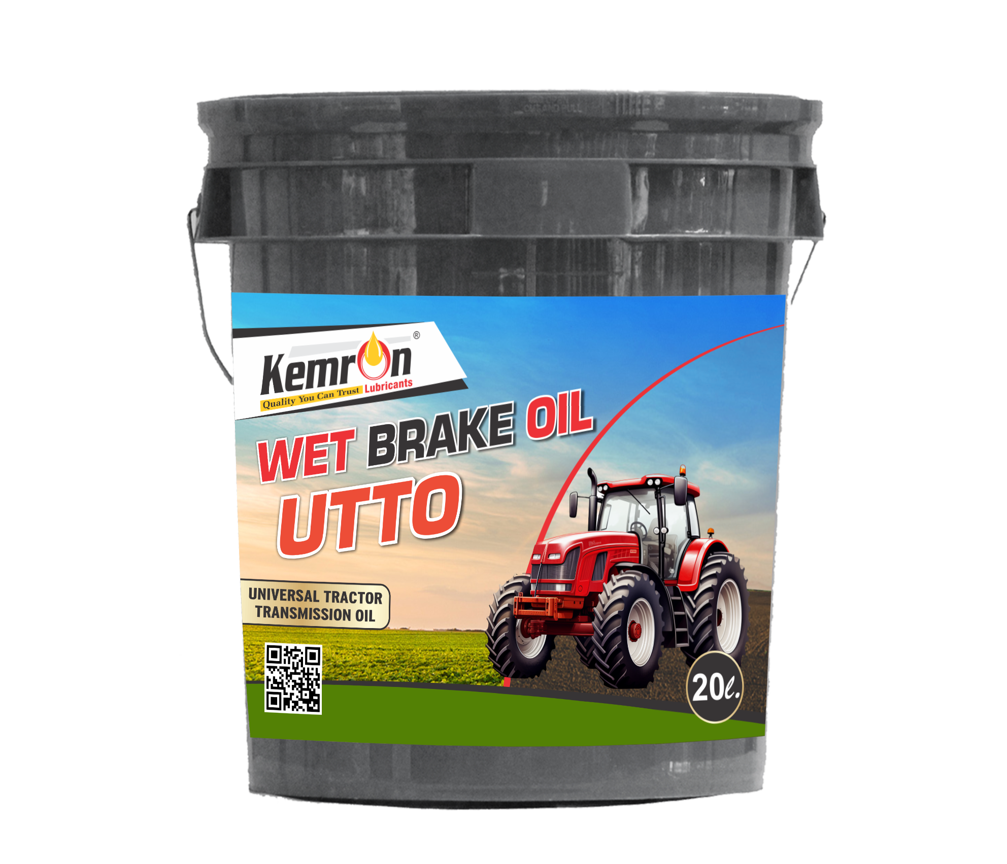 Kemron Wet Brake Oil / Utto Bucket - Gold & Red, 0.9 Kg/l Density | Automotive & Industrial Use, Natural Smell, Multi Vehicle Type