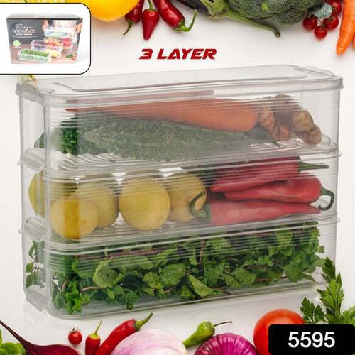 3 Fridge Storage Container, Fridge Organizer