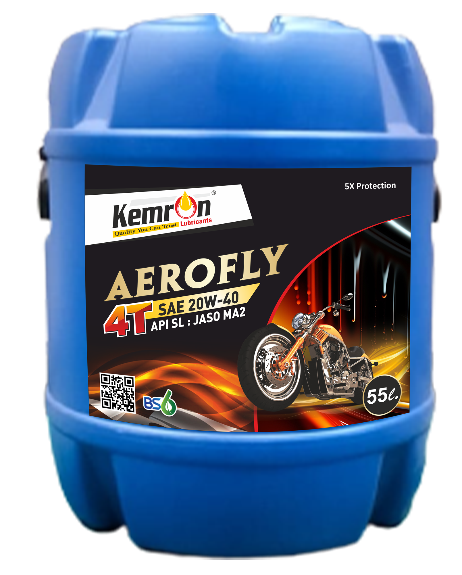 Kemron Aerofly 4t 20w40 Sl - Multi Viscosity Automotive Oil 0.9 Kg/l, Gold Color, Natural Smell, Packaged In Small Can