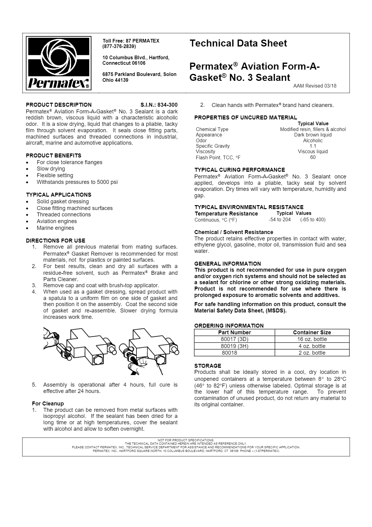 Permatex Form A Gasket No 3 Sealant Liquid 80017 - Liquid Sealant, Non-hardening, Resistant To Gasoline, Oil And Grease | Aviation And Automotive Approved