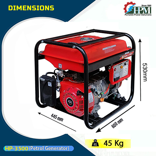 2.8 Kva Portable Petrol Genset - 600x445x530mm, 45kg Weight, Manual Start | Low Maintenance, Long Run Time Of 16 Hours