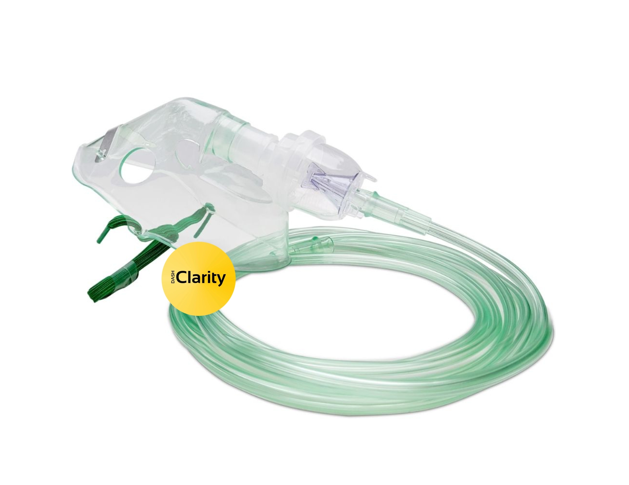 Adult Nebulizer Mask - Medical Grade Pvc, Green Transparent, Universal Compatibility | Ergonomic Design, Adjustable Straps, Soft & Flexible