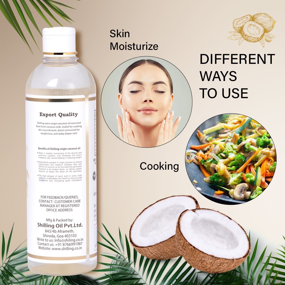 Extra Virgin Coconut Oil - 500ml Cold Pressed, Organic Coconut Essence | Natural & Pure, Versatile For Cooking, Personal Care & Baby Massage