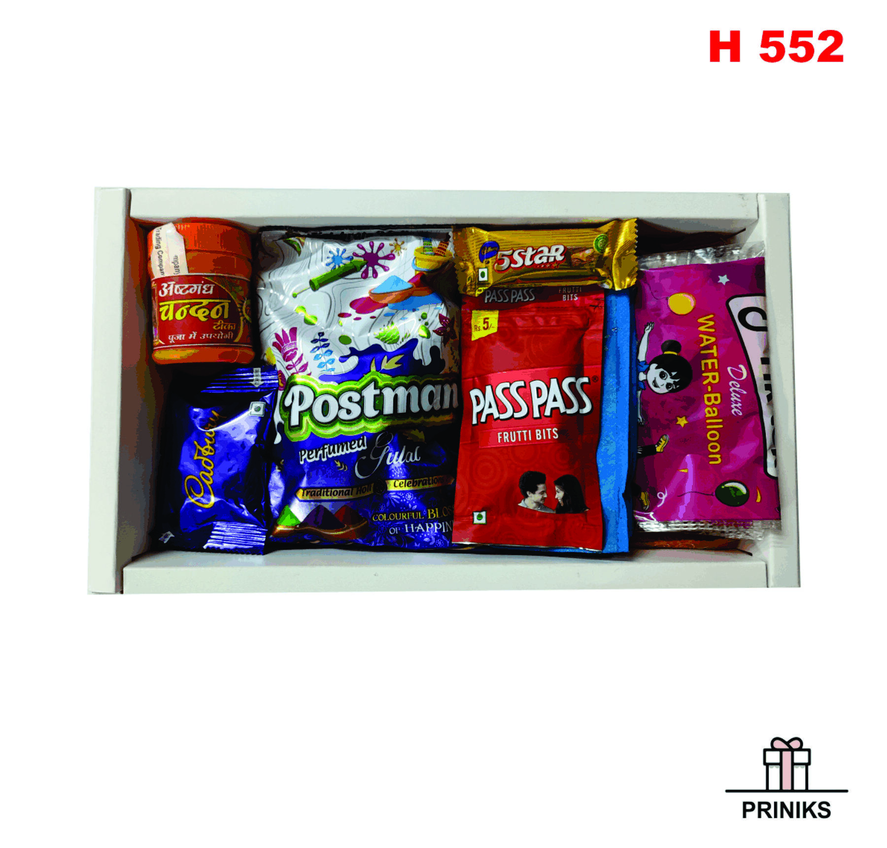 Holi Gift Set - Sbs Sheet Box With Digital Printed Cover, 12" X 7" X 1.75" , Colorful Printed Design For Festive Celebrations