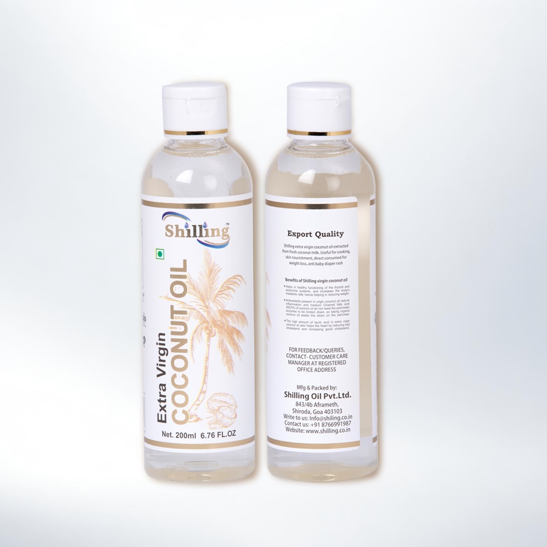 Shilling Extra Virgin Coconut Oil - 250ml Organic Cold Pressed Elixir | Natural & Pure For Cooking Beauty And Health Benefits