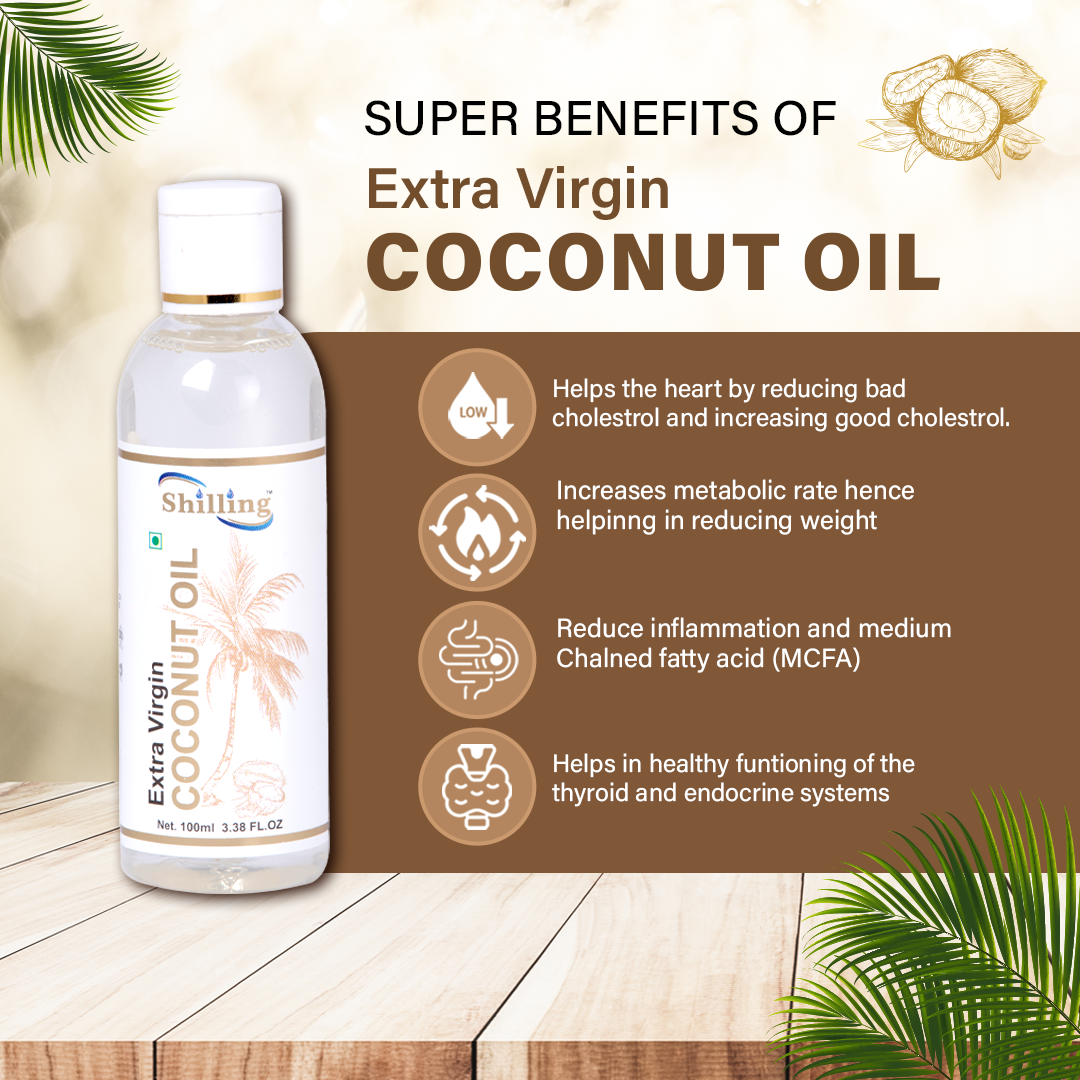 Extra Virgin Coconut Oil - 100 Ml | Organic Cold Pressed Natural & Pure Versatile For Culinary Hair Care & Personal Use