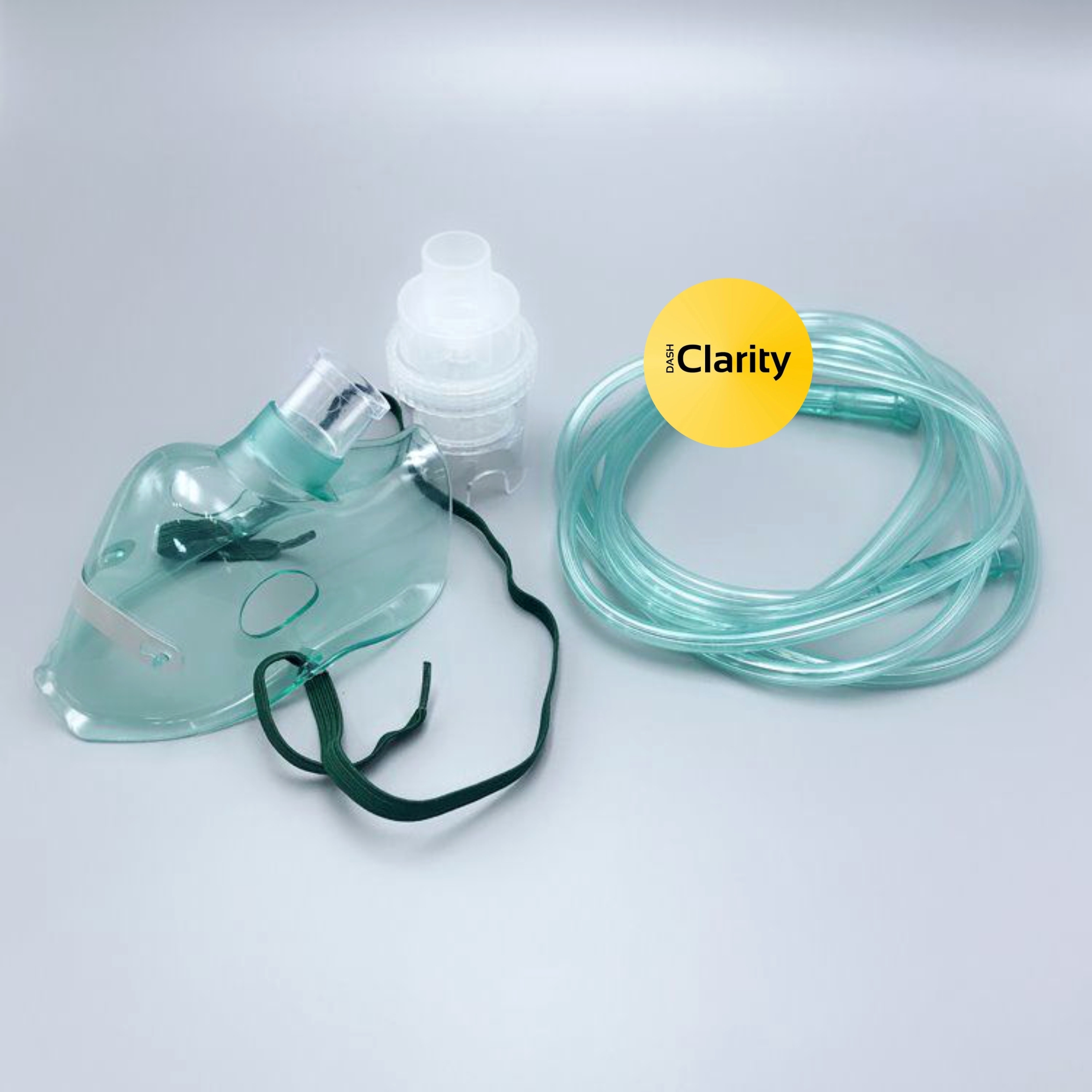 Pediatric Nebulizer Mask Set - Soft Pvc Material, Adjustable Straps, Blue Transparent Color | Universal Compatibility, Ergonomic Design For Enhanced Comfort