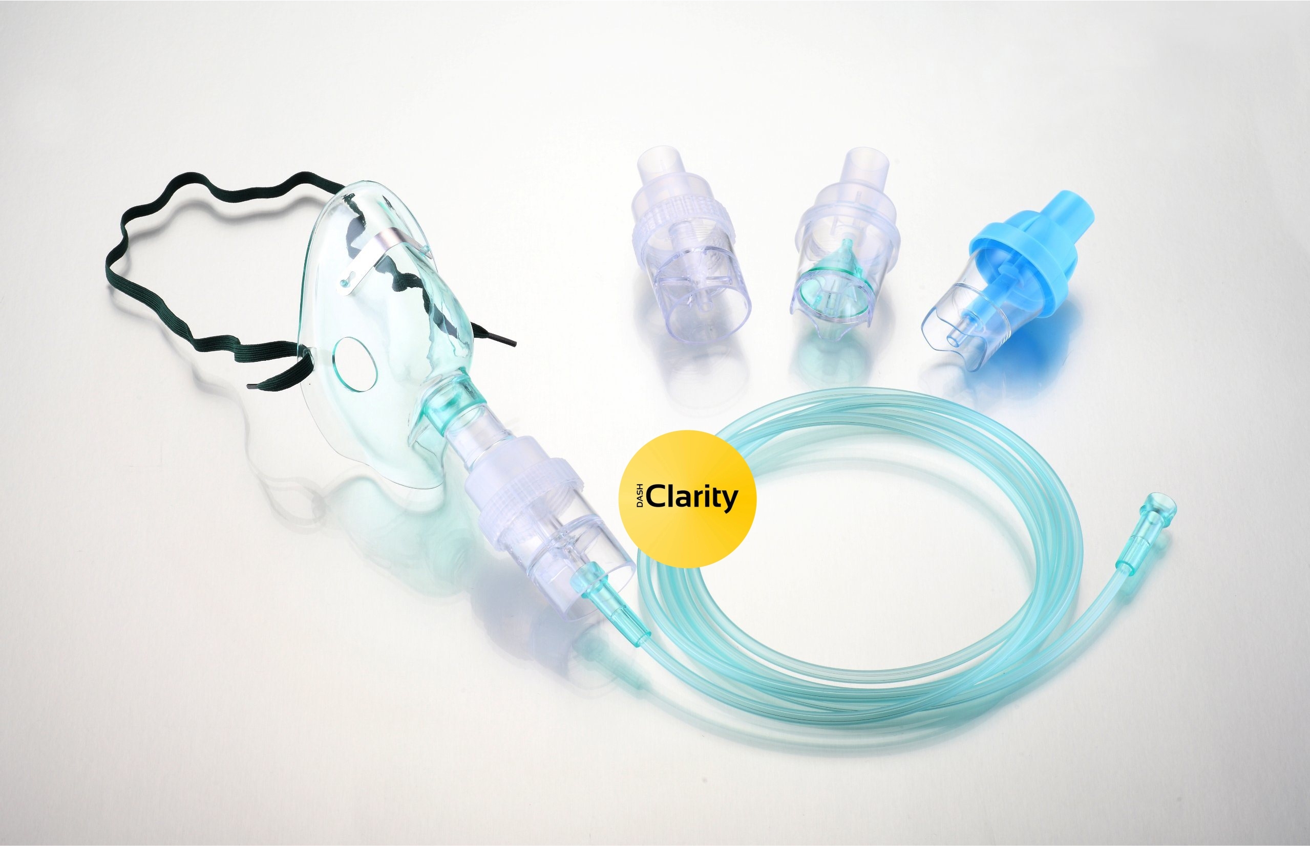 Disposable Nebulizer Mask Kit - Soft Pvc Material, Universal Compatibility, White Transparent Color | Adjustable Straps, Ergonomic Design For Patient Comfort
