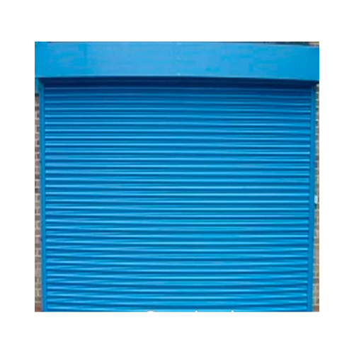 MS Rolling Shutter - Mild Steel, Vertical Opening, Striking Blue Color | Durable Exterior Insulation, Manually Operated