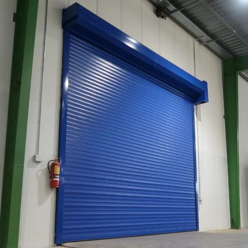 Manual Rolling Shutter Push And Pull Shutter - Mild Steel | Blue, Vertical Opening, Manual Operating Mode