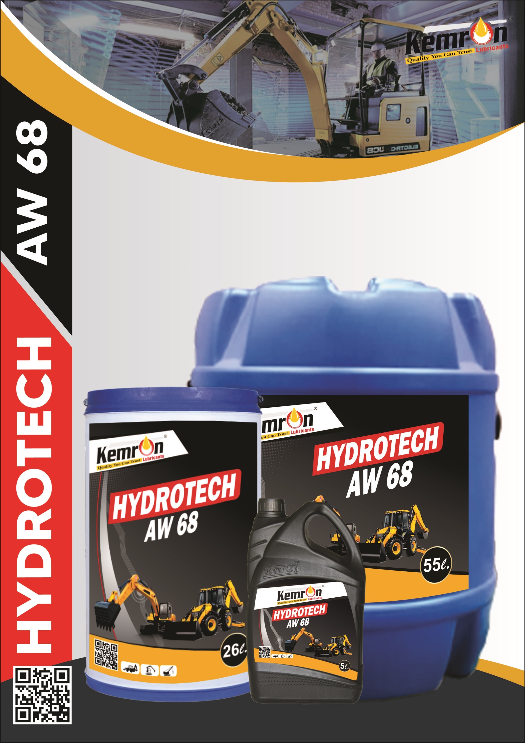 Kemron Hydrotech Aw 68 - Viscosity Grade Hydrotech Aw 68 | Gold Color, Natural Oil, Beral Packaging Type