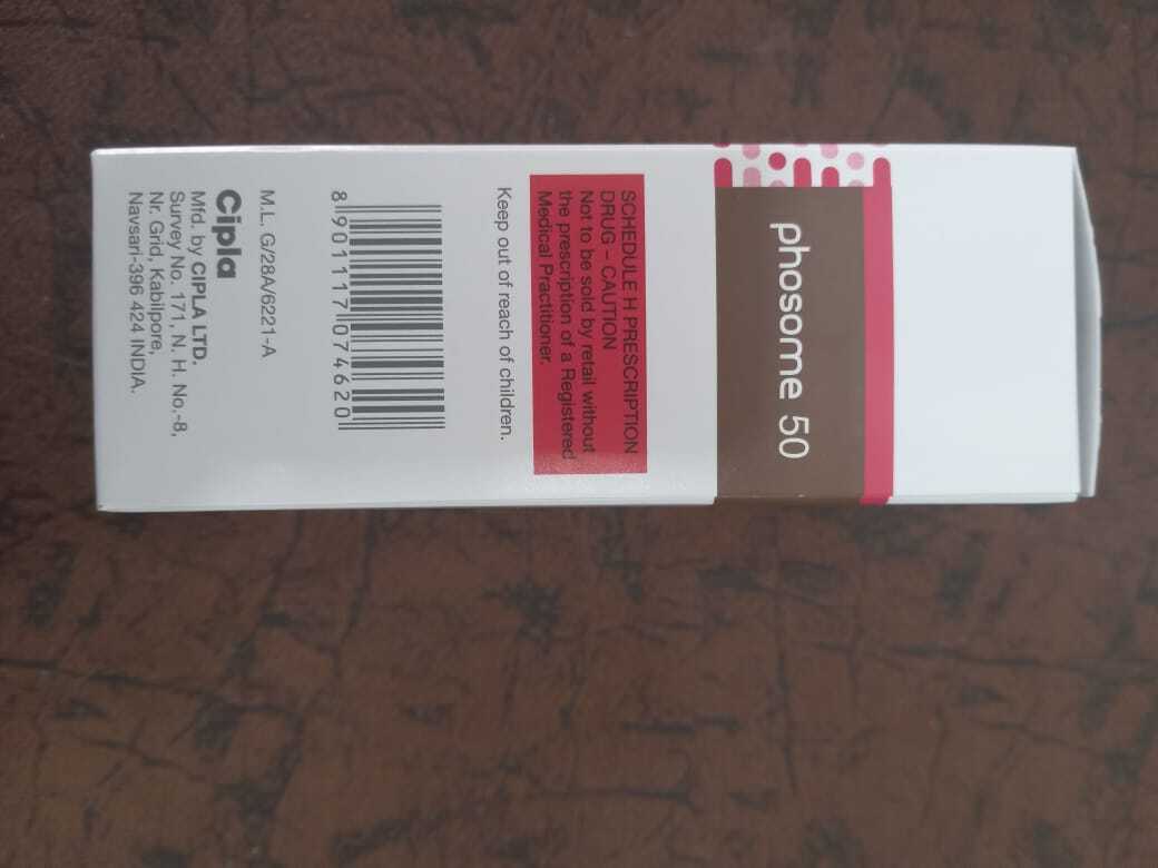 Phosome 50mg Injection - Ingredients: Liposomal Amphotericin B