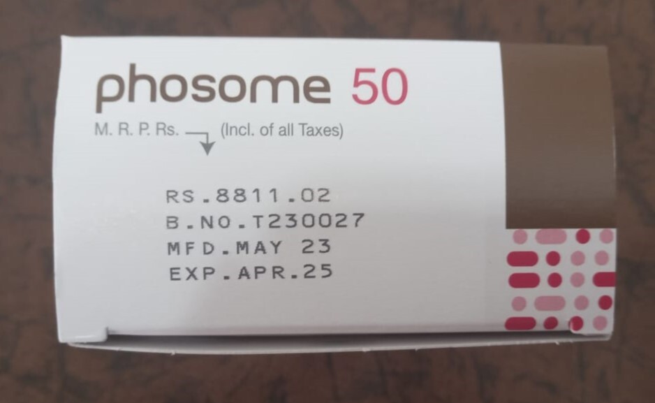 Phosome 50mg Injection - Ingredients: Liposomal Amphotericin B