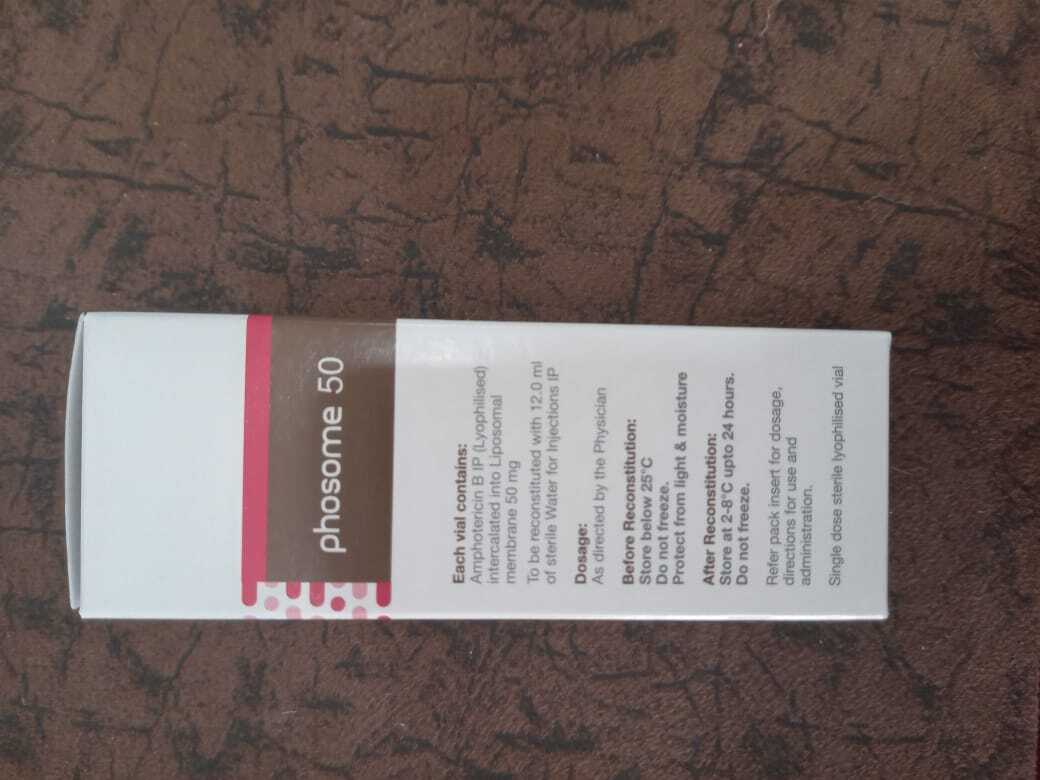 Phosome 50mg Injection - Ingredients: Liposomal Amphotericin B