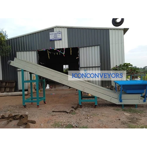 Mild Steel Inclined Cleated Belt Conveyor - Color: Colour Coated