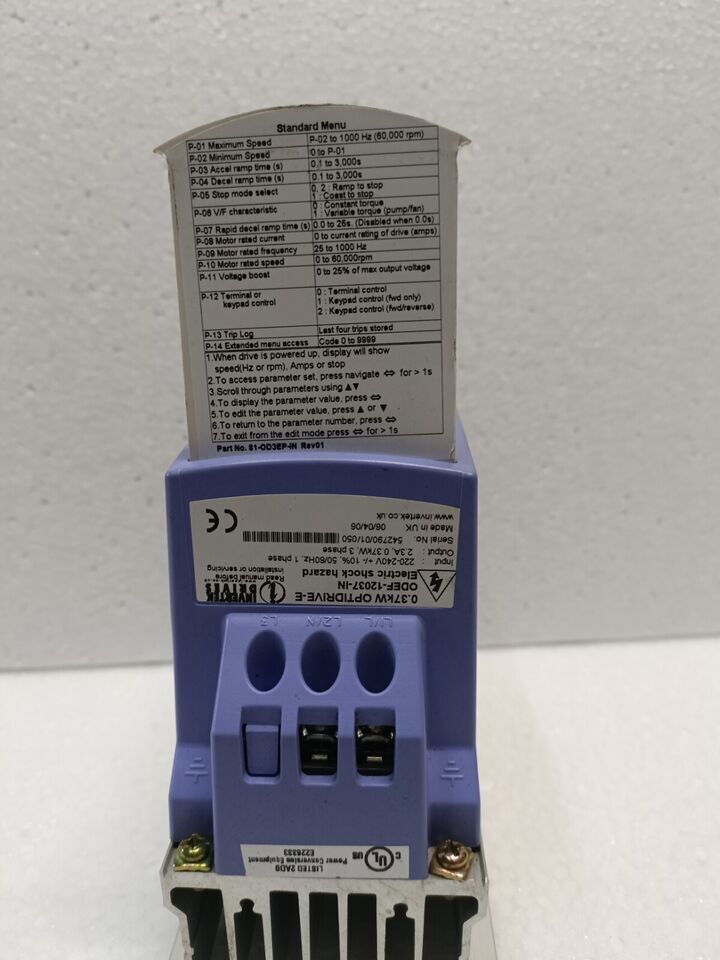 Invertek Drives Odef-12037-in 0.37kw - Color: Purpul