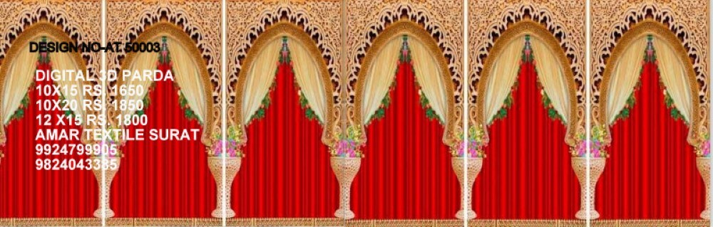 3d Mandap Parda - Attributes: Washable