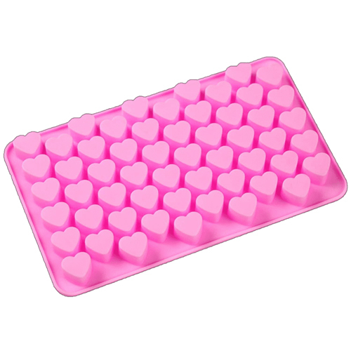 Silicon Mold - 55 Cavity, Durable Pink Design for Heart-Shaped Soap Making