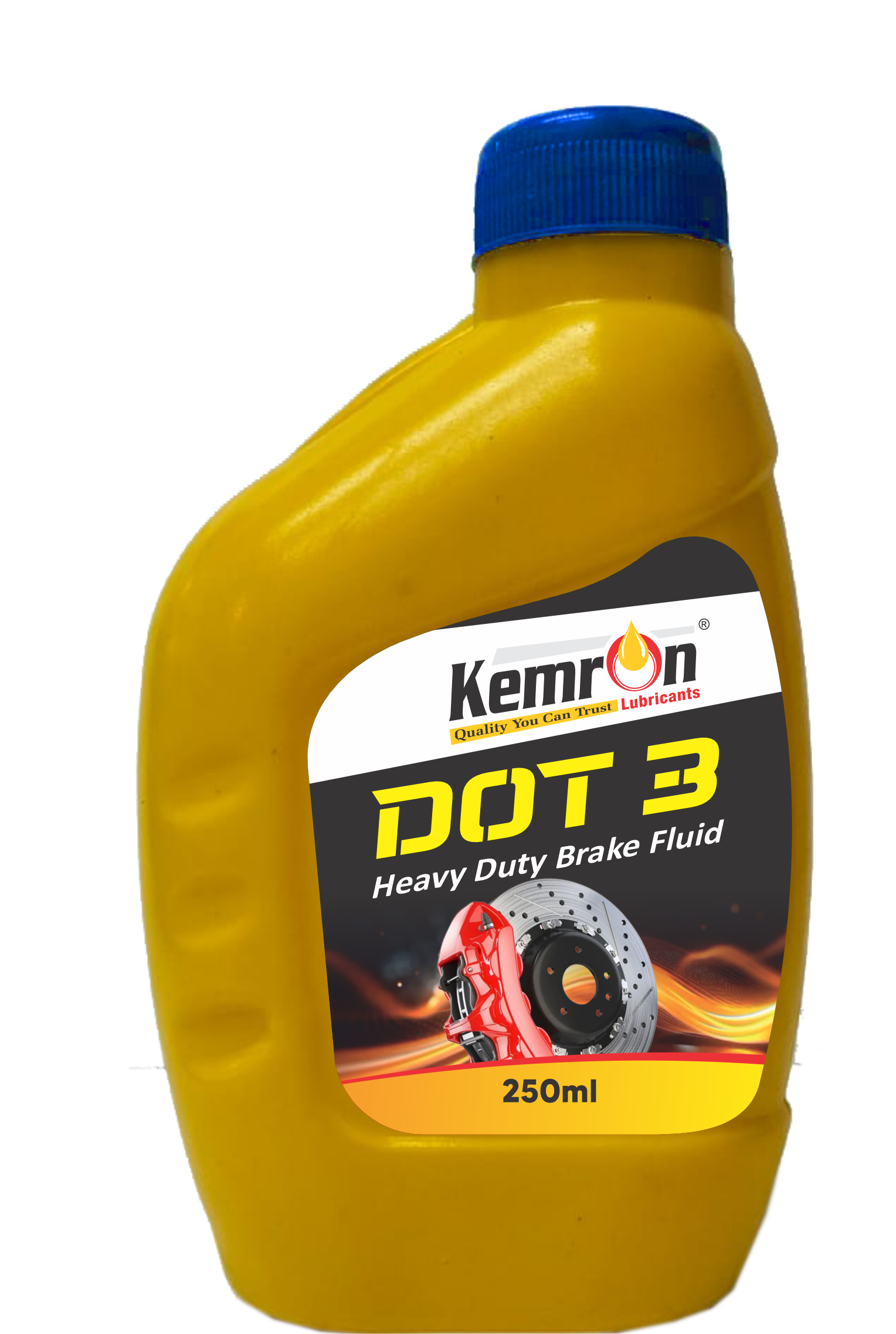 Kemron Brake Oil Dot3 - Density 0.9 Kg/l, Viscosity Grade Dot 3 | Natural Gold Color, For Heavy Vehicles, Automotive & Industrial Use, Packaged In Bottle