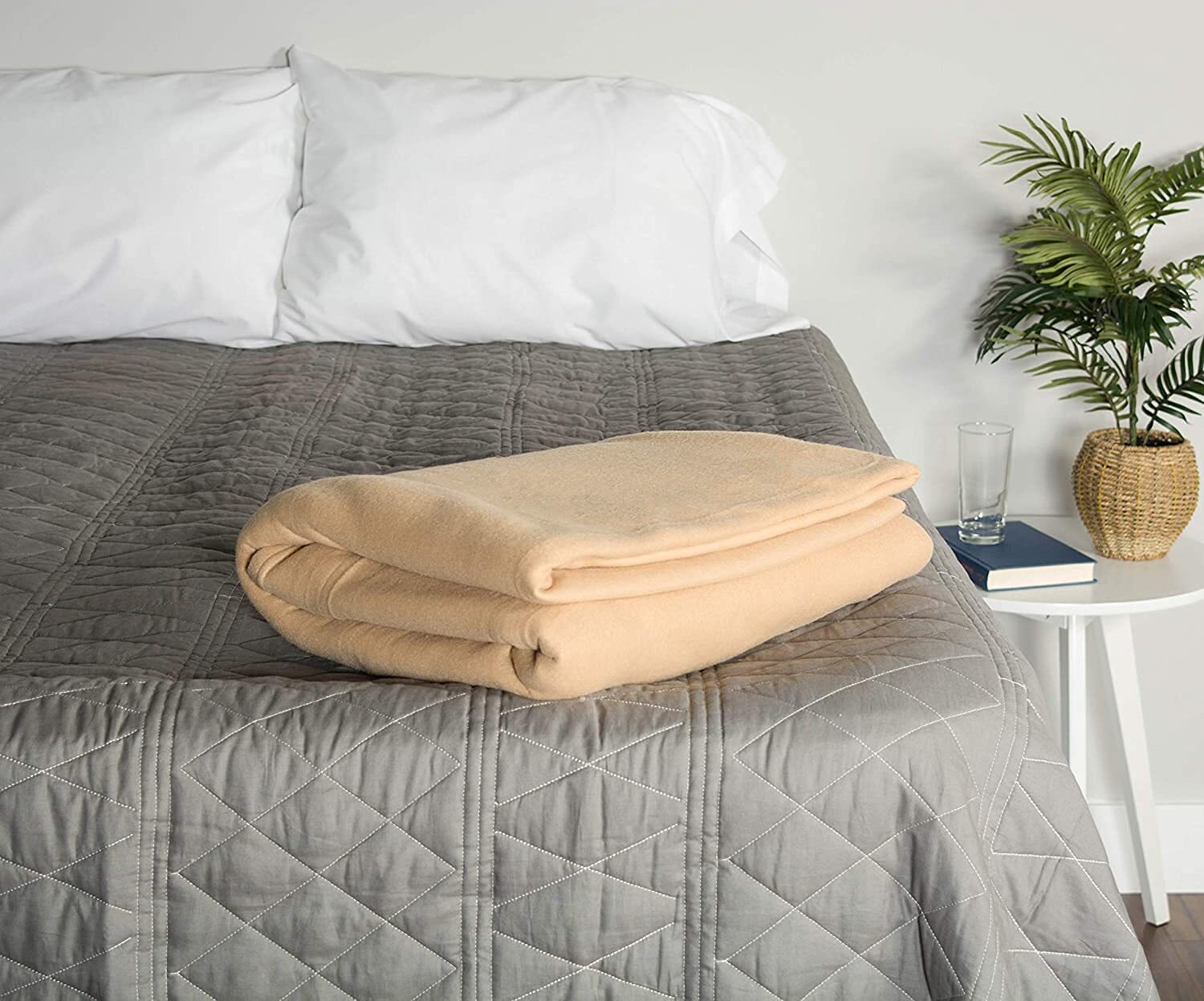 Plain Polar Fleece Blanket - 100% Polyester, 90x90 Inches, Ivory White | Cozy, Lightweight, Machine Washable, Perfect For Home And Outdoor Use