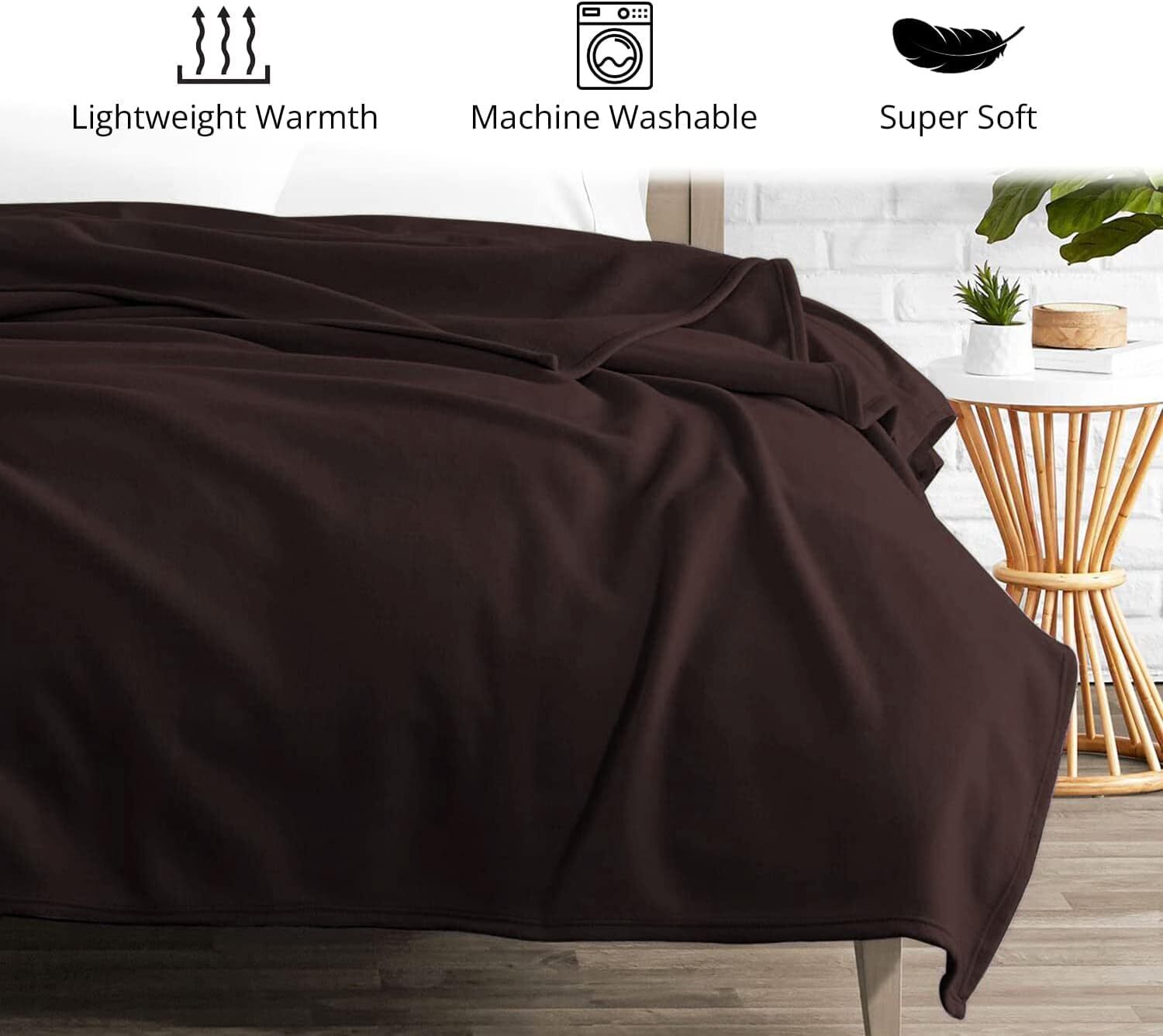 Plain Polar Fleece Blanket - 100% Polyester, 90x90 Inches, Ivory White | Cozy, Lightweight, Machine Washable, Perfect For Home And Outdoor Use