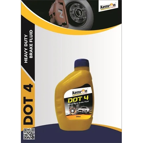 KEMRON BRAKE OIL DOT4 - Gold, 0.9 kg/L Density | Automotive & Industrial Use, Natural Smell, Packaged in Bottle & Small Can