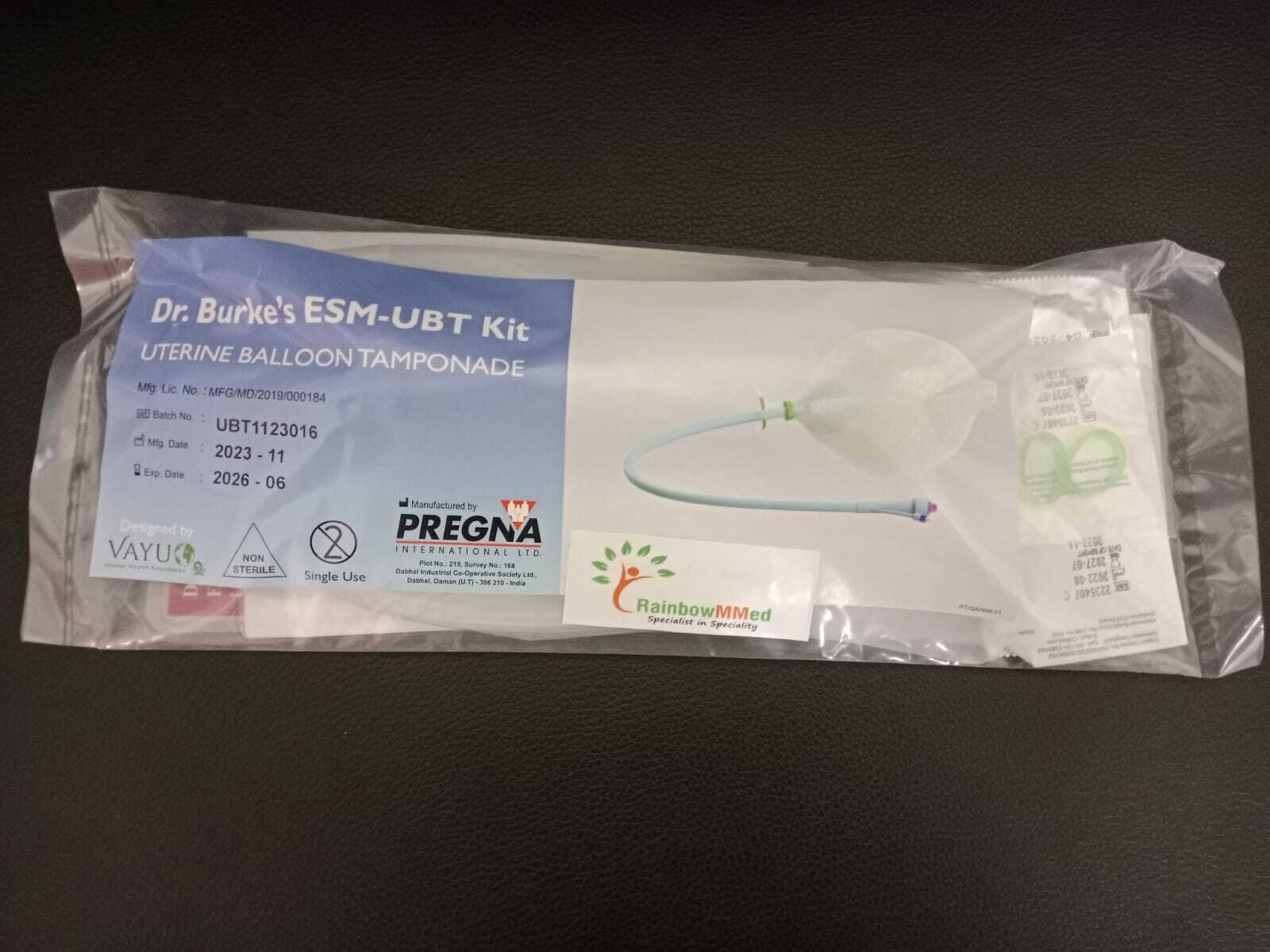 Ubt Kit Uterine Balloon Tamponade Device Ubt Dr. Burke's Esm-uterine Baloon Temponade - Grade: Class 1