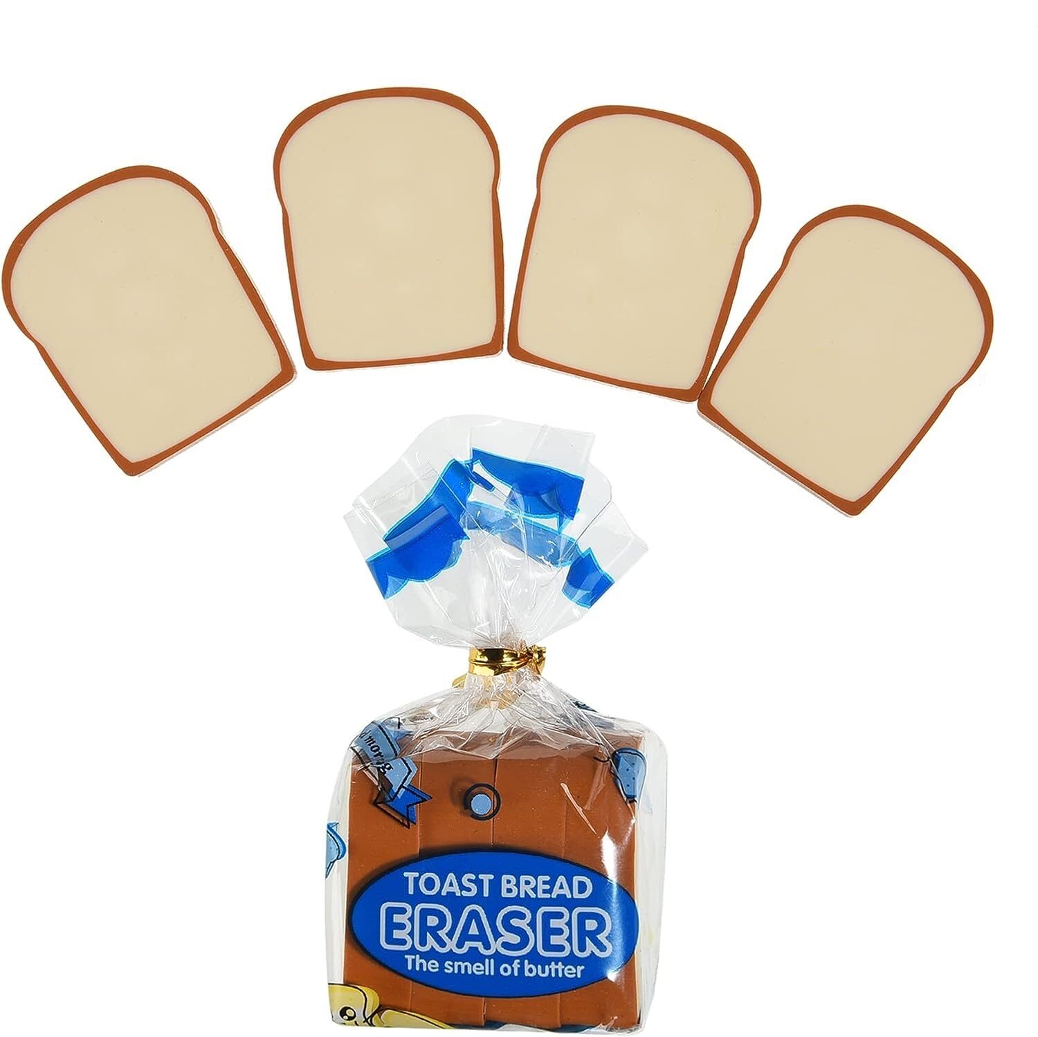 Bread Shape Eraser (Pack Of 4)