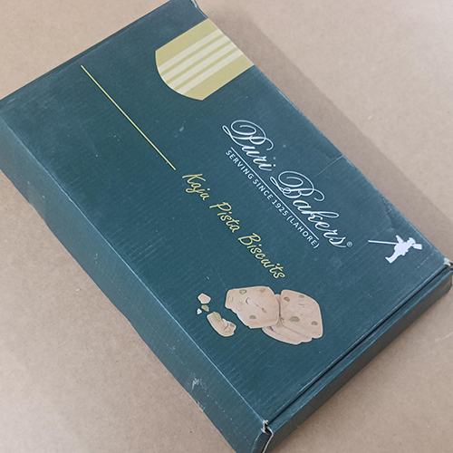 Kaju Pista Biscuit Packaging Box - High-Quality Paper, Various Sizes Available | Glossy Lamination Finish, Durable Design, Warranty Included