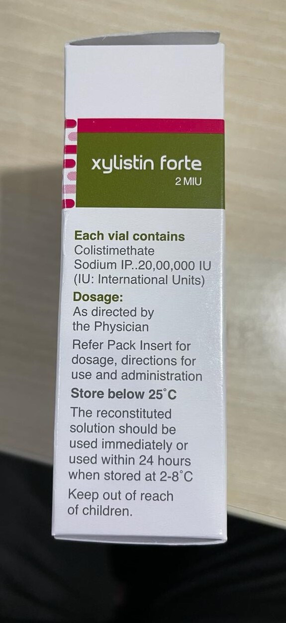 Xylistin Forte 2miu Injection - Ingredients: Colistimethate Sodium (2million Iu)
