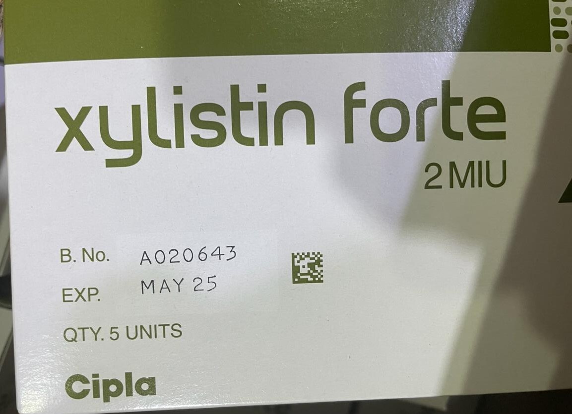 Xylistin Forte 2miu Injection - Ingredients: Colistimethate Sodium (2million Iu)