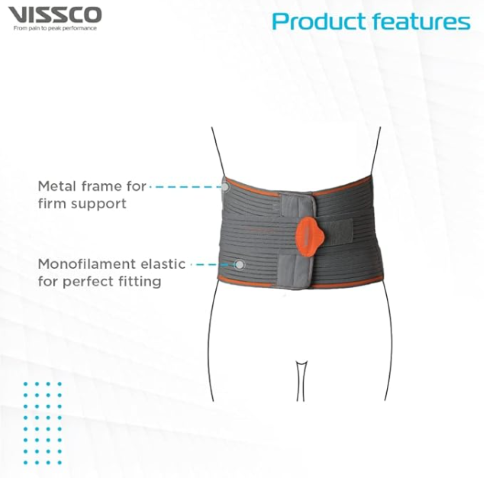 Eco Frame Back Support Vissco - Pc No - 0105- Size- S /M /L/xl/xxl - Dimension (L*w*h): 25 X 20.5 X 11.5 Centimeter (Cm)