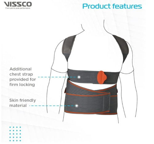 Vissco Dorso Lumbar Spinal Brace (Pc No:0120)(s/m/l/xl/xxl) Dimension (L*w*h): 52 X 44 X 4.5 Centimeter (Cm)
